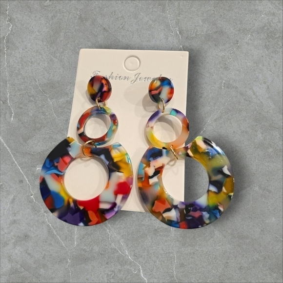 Blossom Boutique Jewelry - Colorful Acrylic Drop Dangle Earrings